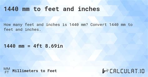 1440 mm in feet|Convert 1,440 Millimeters to Feet .